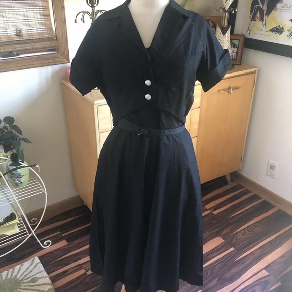 SOLD Vintage 1950s Dress 2 Pc Set Pinup Rockabilly - Picture 5 of 8